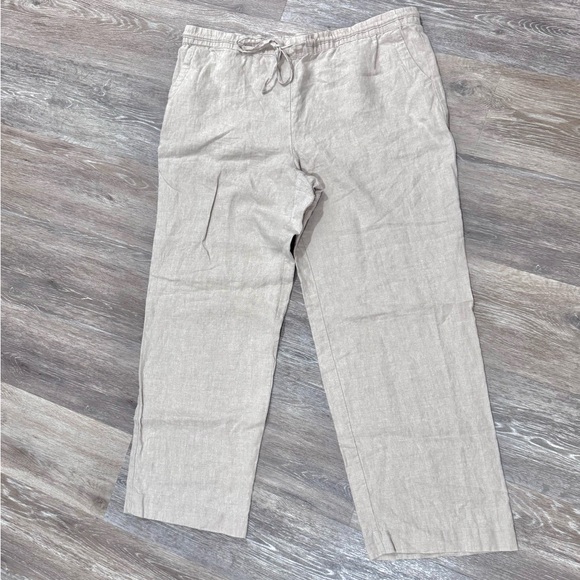 Charter Club Luxury Linen Pants Women’s Size XL X-Large Beige Summer Relaxed EUC - Picture 9 of 10